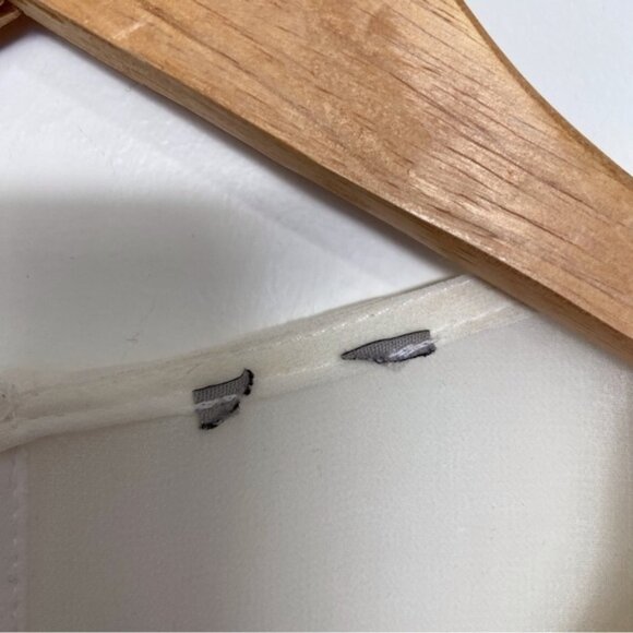 Amazing pearl white dress beaded embellishments off white short sleeves sheer M - Picture 10 of 13